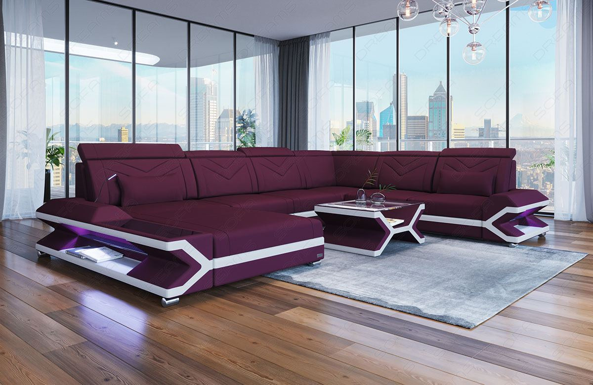 FABRIC DESIGN SOFA SAN FRANCISCO XL WITH LED