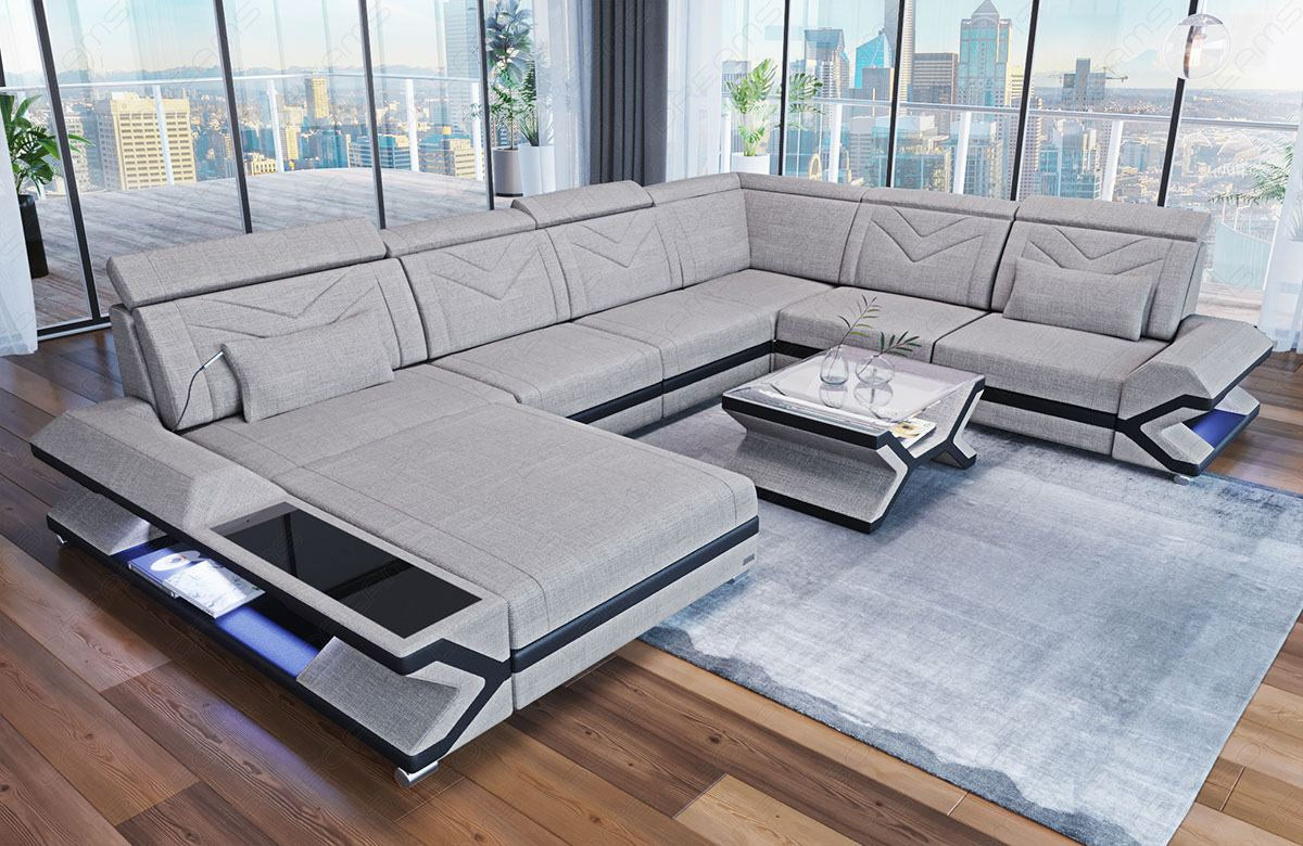 FABRIC DESIGN SOFA SAN FRANCISCO XL WITH LED