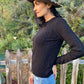 Black Lightweight Mockneck Sweater