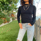 Black Lightweight Mockneck Sweater