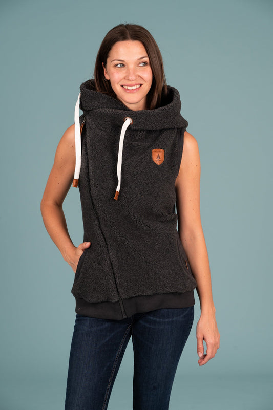 Zoe Sherpa Carbon Hoodie Vest