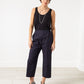 Wide Cropped Trouser in Navy