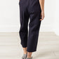 Wide Cropped Trouser in Navy