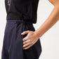 Wide Cropped Trouser in Navy