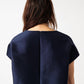 Tucked Sleeve Blouse in Navy
