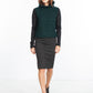 Boucle Turtle Neck in Green/Black
