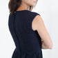 Pleated Rita Dress in Dark Navy