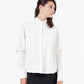 Trim Collar Poplin Blouse in Off White