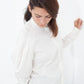 Trim Collar Poplin Blouse in Off White