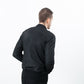 Broken Leather Bomber in Black