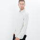 Kasuri Jersey Button-Up in Ivory/Black