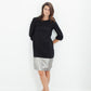 Border Dress in Black/Silver