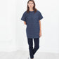 Quilted Mesh Mini Dress in Navy