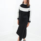Contrast Felted Sweater in Black