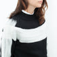 Contrast Felted Sweater in Black