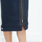 Contrast Zipper Skirt in Navy