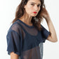 Mesh Over Dress in Navy