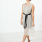 Chiffon Cape Back Dress in Sand