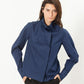 Full Collar Poplin Blouse in Navy
