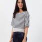 Sleeve Top in Navy Stripe