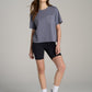 Boxy Short Sleeve T-Shirt for Tall Women in Skyline Grey