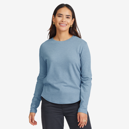 Women's Soft Merino Long Sleeve Tee - Stormy Teal
