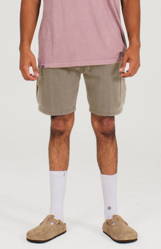 Wake Pigment Dye Cargo Short | Stone