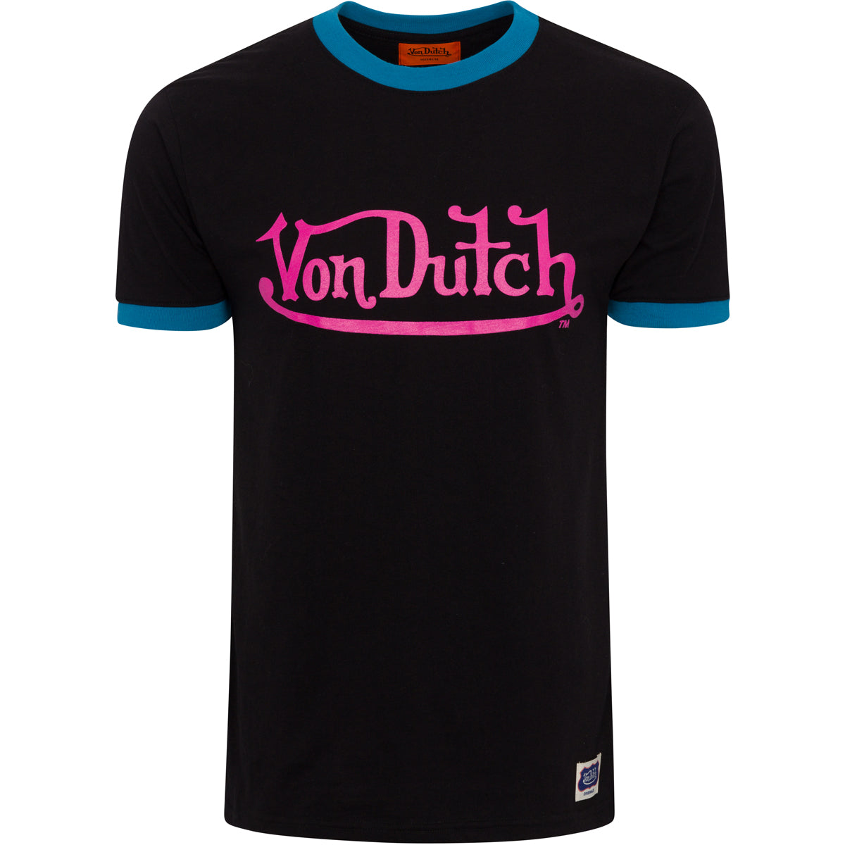 Von Dutch Black, Pink & Blue Ringer SS Tee - PRE-ORDER