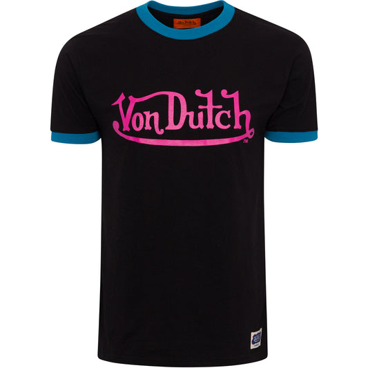Von Dutch Black, Pink & Blue Ringer SS Tee - PRE-ORDER