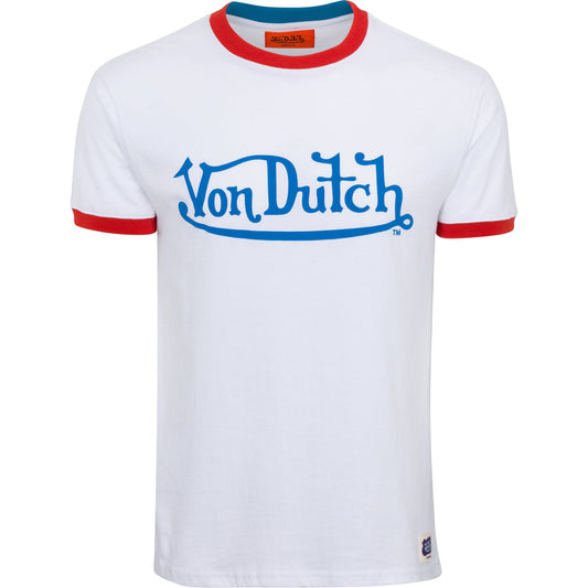 Von Dutch White, Blue & Red Ringer SS Tee - PRE-ORDER