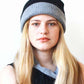 RIBBED CASHMERE BEANIE AND NECK GATOR SET