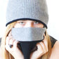 RIBBED CASHMERE BEANIE AND NECK GATOR SET