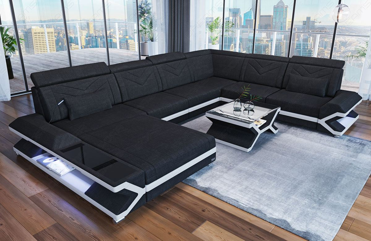 FABRIC DESIGN SOFA SAN FRANCISCO XL WITH LED
